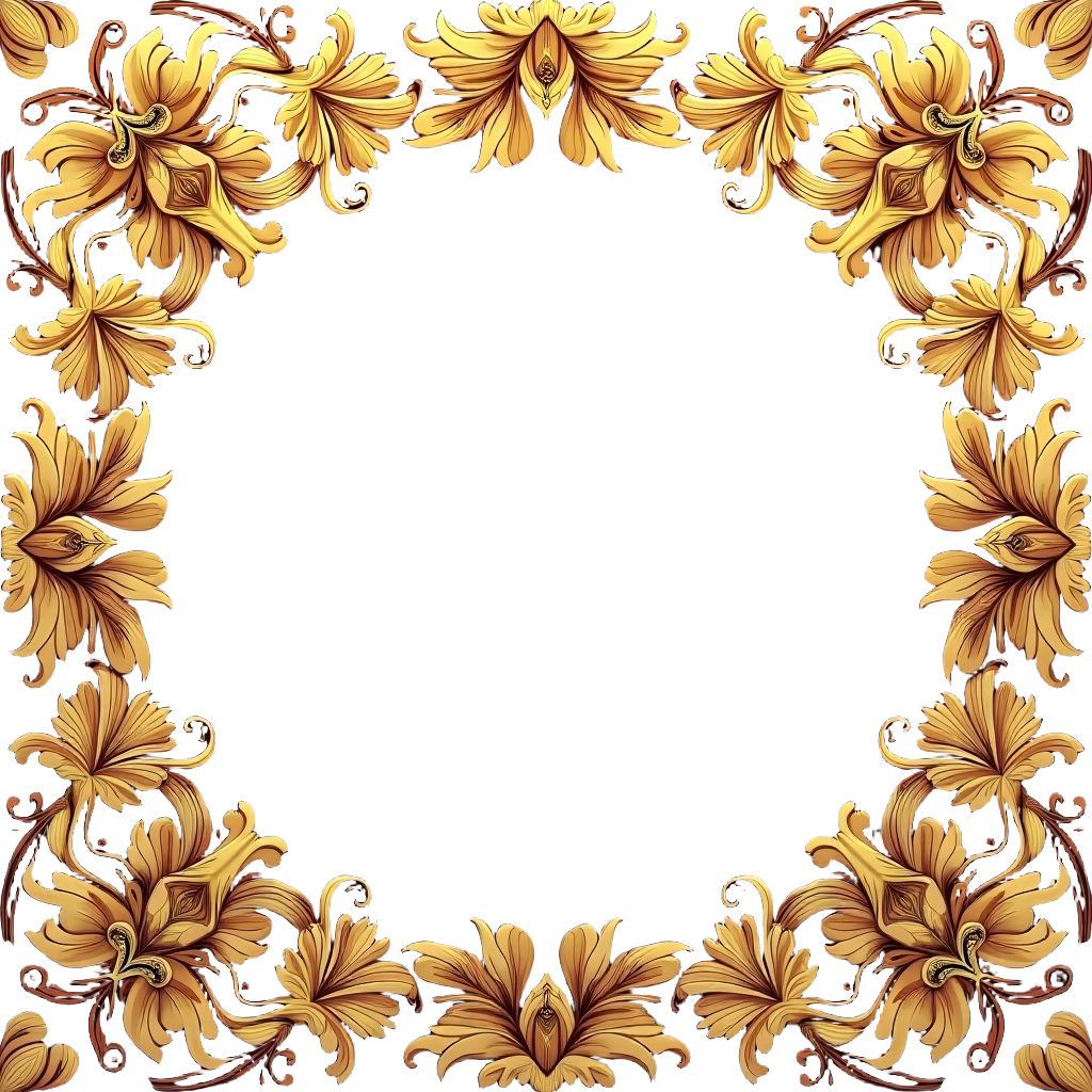 Golden Floral Frame